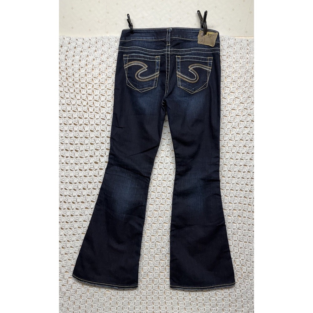 Silver Jeans Co Frances 22"Jeans Women W30 L30 Blue Denim Flared Embroidered